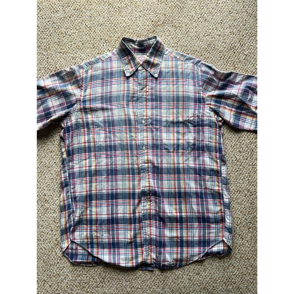 Vintage Brooks Brothers 16 Plaid all Cotton Made